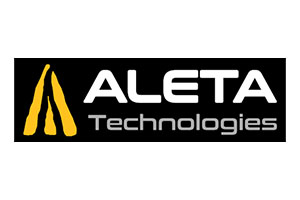 Alta technologies logo on a black background.