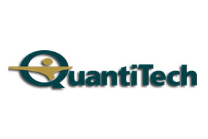 Quantum tech logo on a white background.