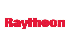 Raytheon logo on a white background.