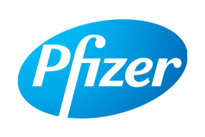 Pfizer logo on a white background.