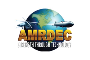 The logo for amrdec strength through technology.