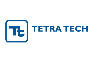 Tetra tech logo on a white background.