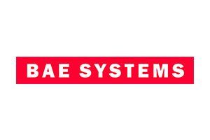 Bae systems logo on a white background.