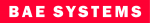 Bae systems logo on a red background.